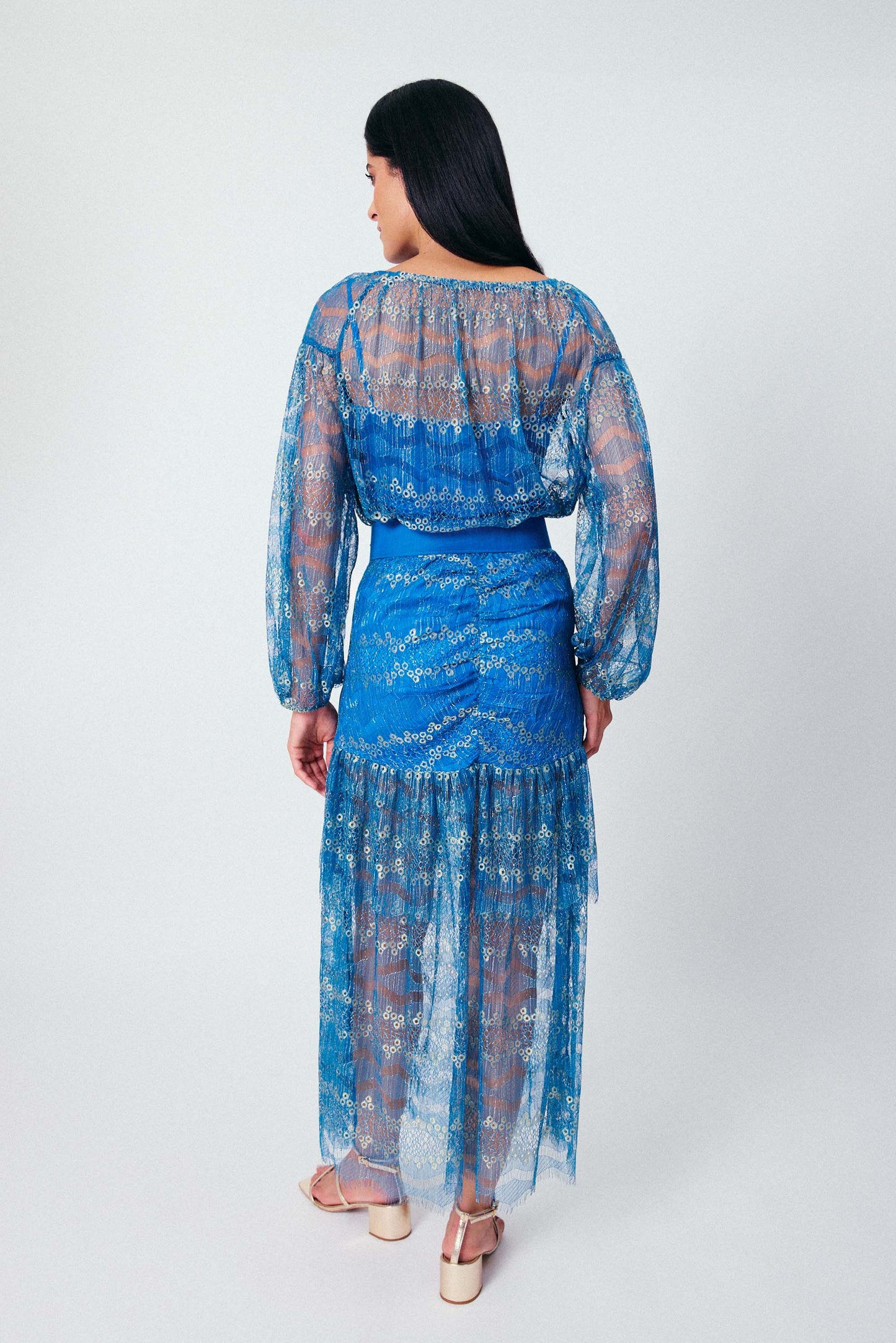 Saia Midi com Cinto Safira