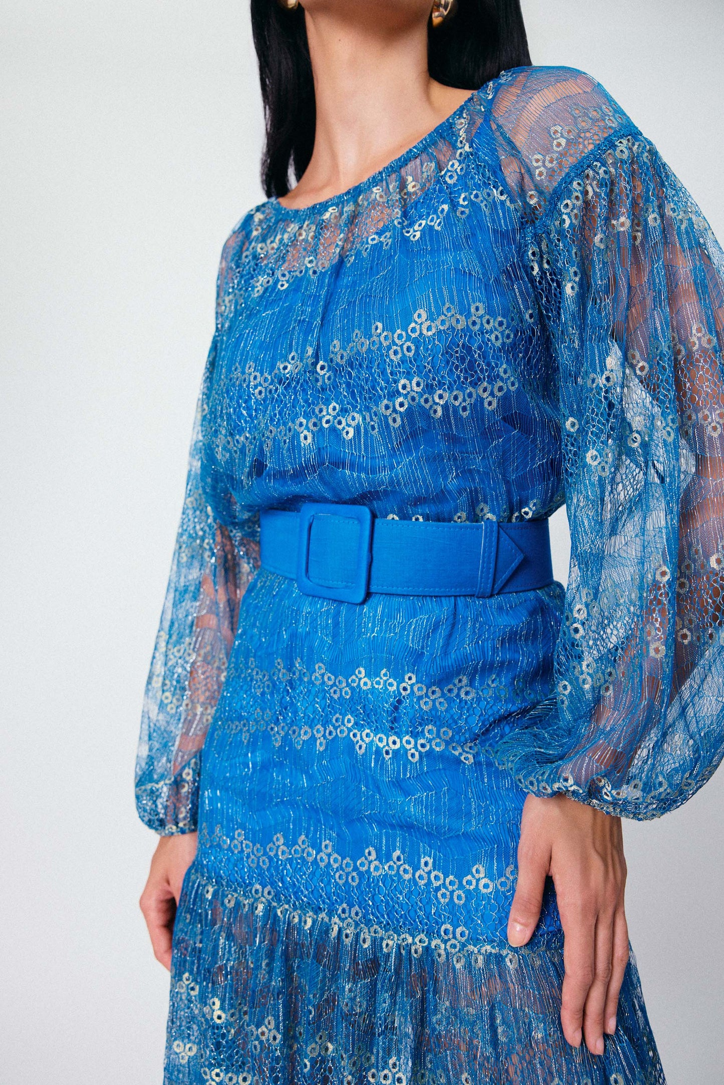 Saia Midi com Cinto Safira