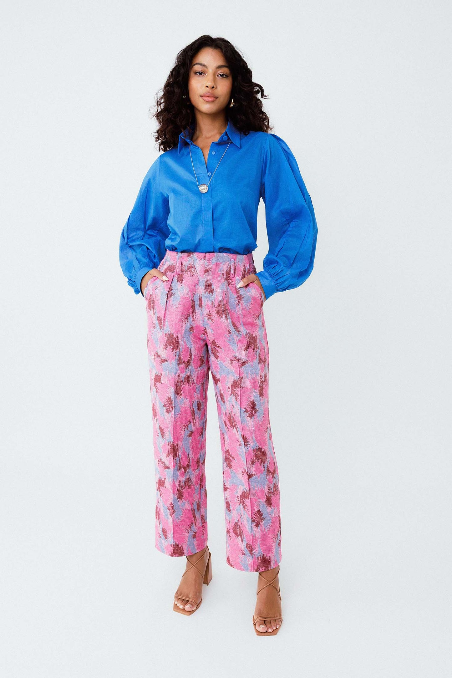Calça Alfaiataria Elástico Rajado