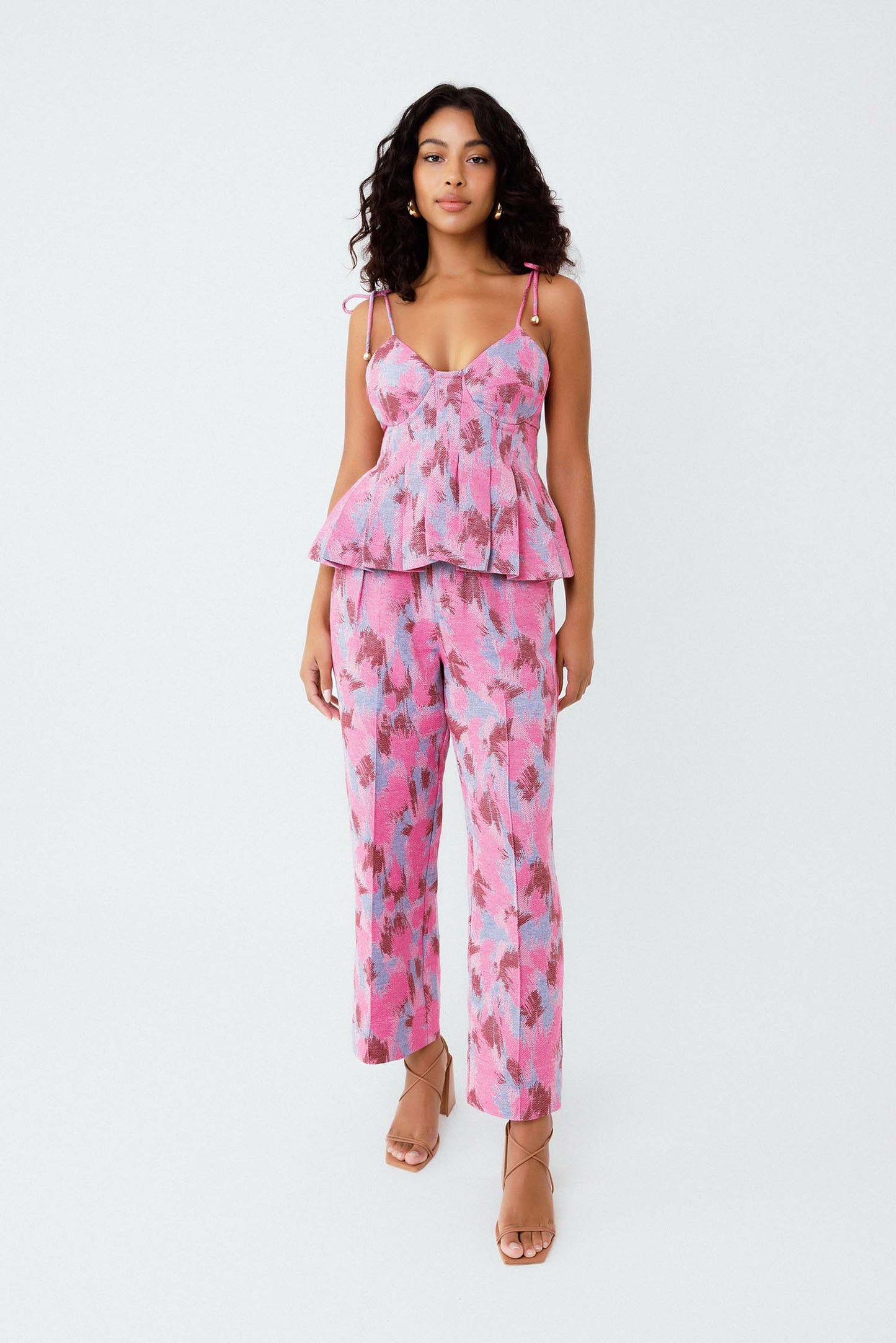Blusa Alça Pregueada Rajado