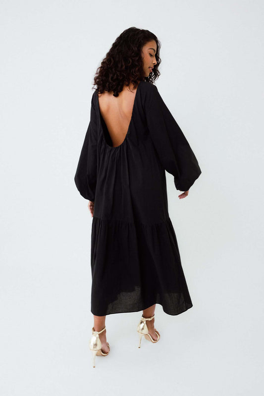 Vestido Midi Com Cordão Luar