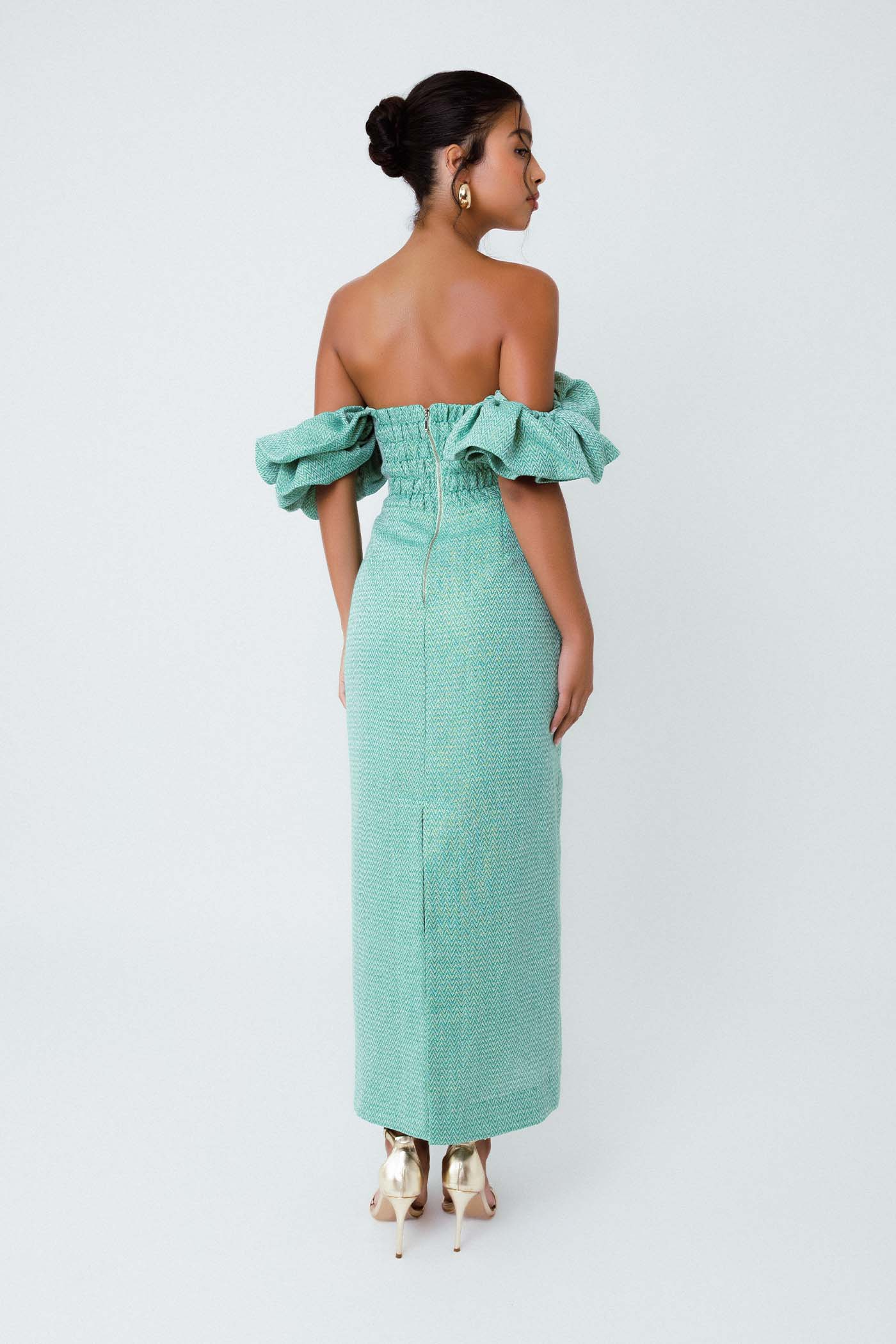 Vestido Midi com Cinto Jade