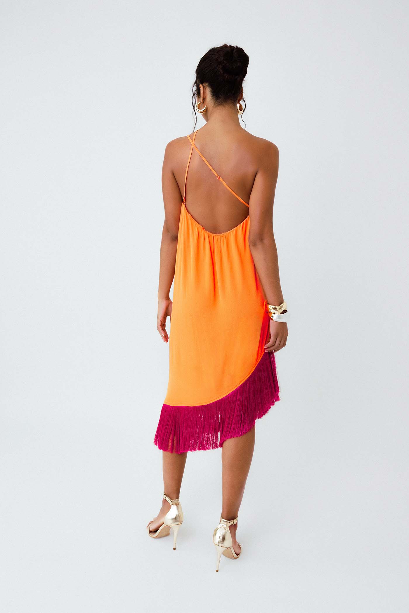 Vestido Midi Franjas Amanhecer
