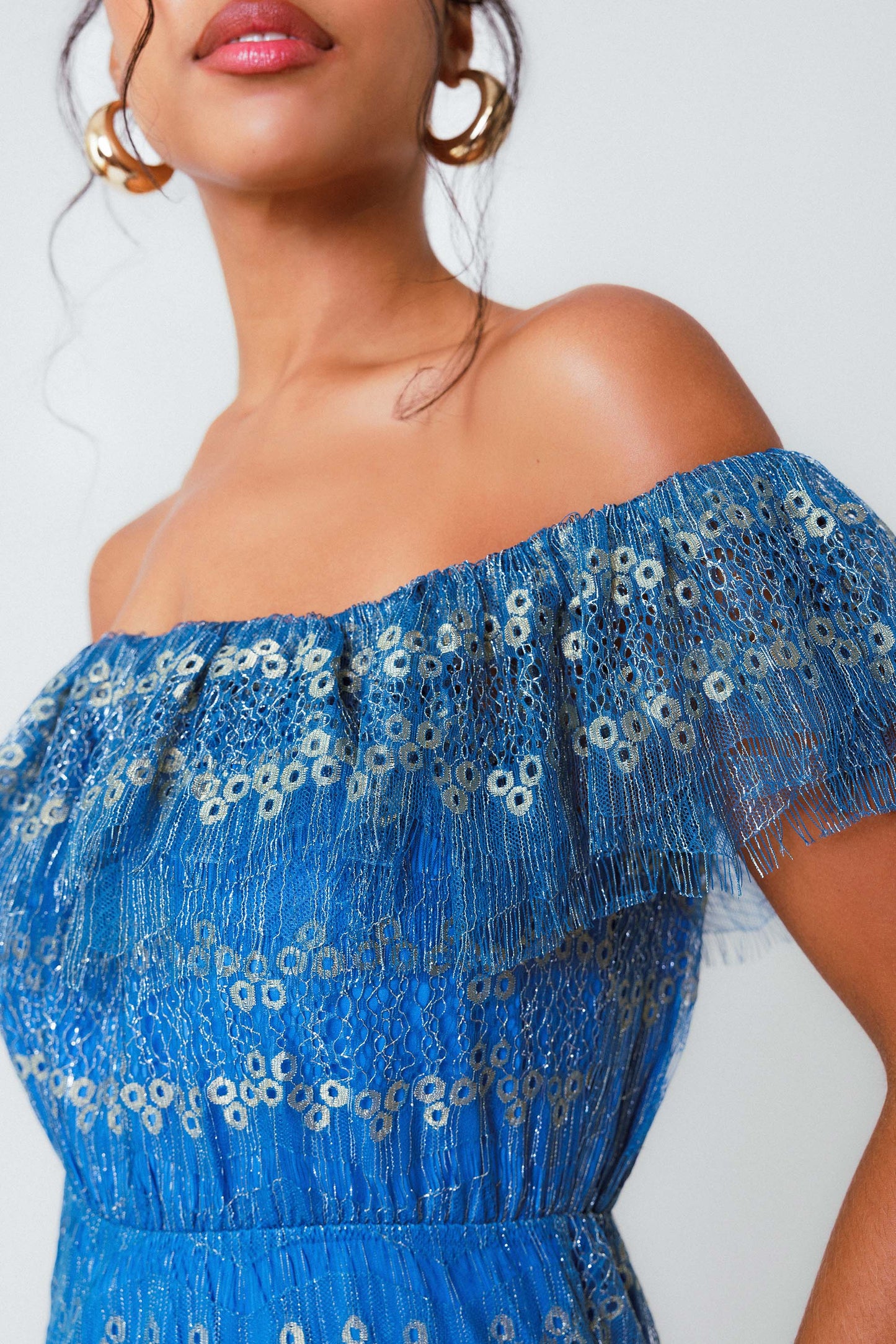 Vestido Midi Ombro a Ombro Safira