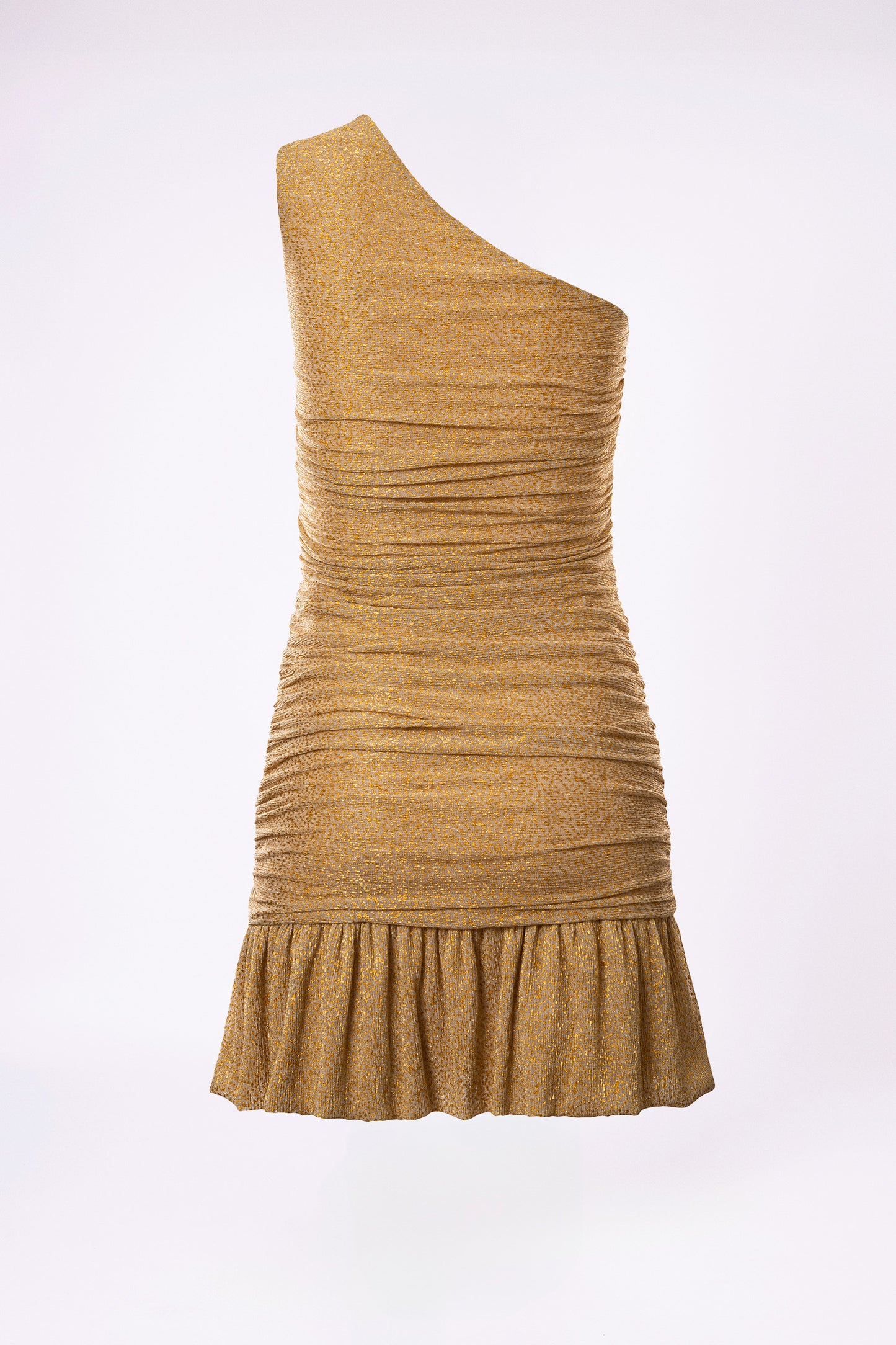 Vestido Curto Assimetrico Cintilante