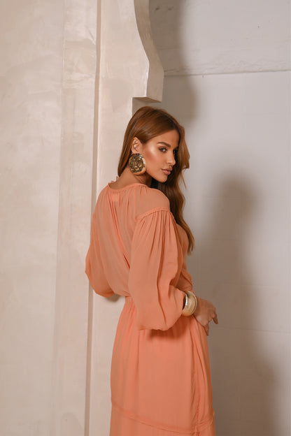 Blusa Manga Longa Pétalas Laranja
