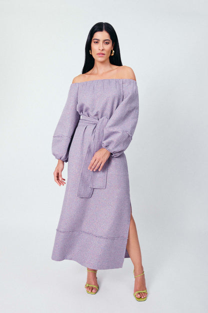 Vestido Longo Faixa Ametista