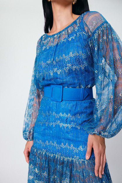Saia Midi com Cinto Safira