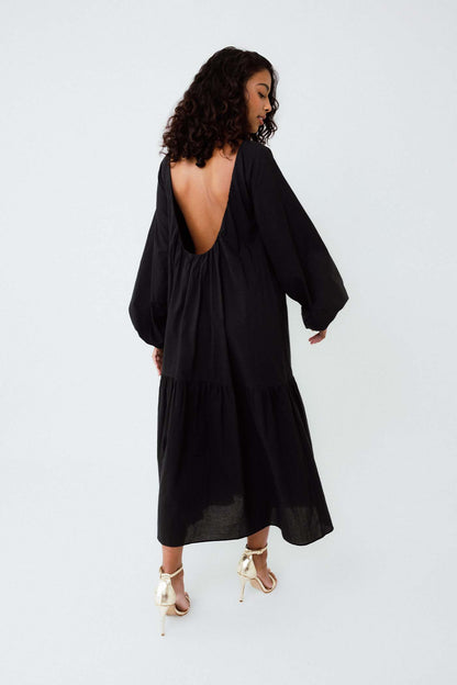 Vestido Midi Com Cordão Luar