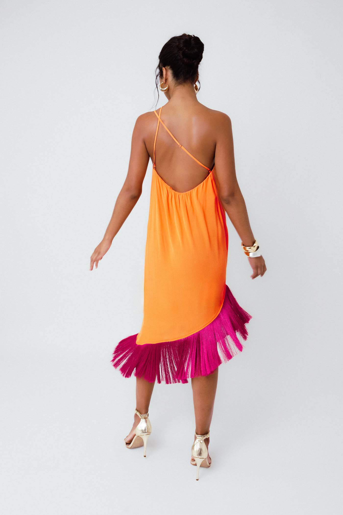 Vestido Midi Franjas Amanhecer