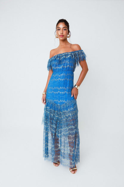 Vestido Midi Ombro a Ombro Safira