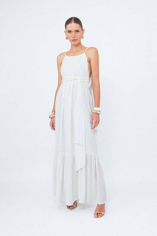 Vestido Longo Faixa Essencial Off