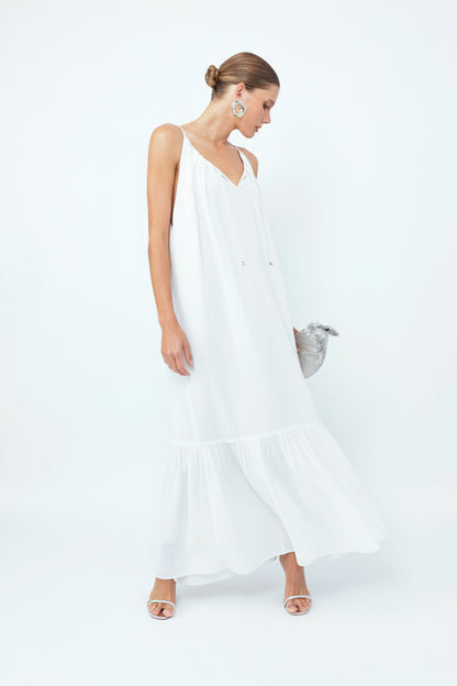 Vestido Longo Faixa Essencial Off