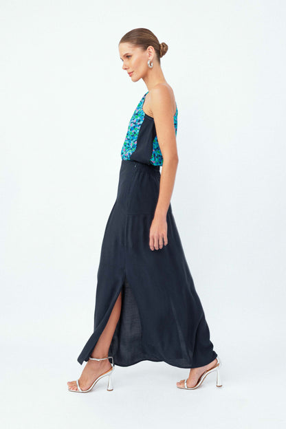 Blusa Seda Com Faixa Ladrilhos