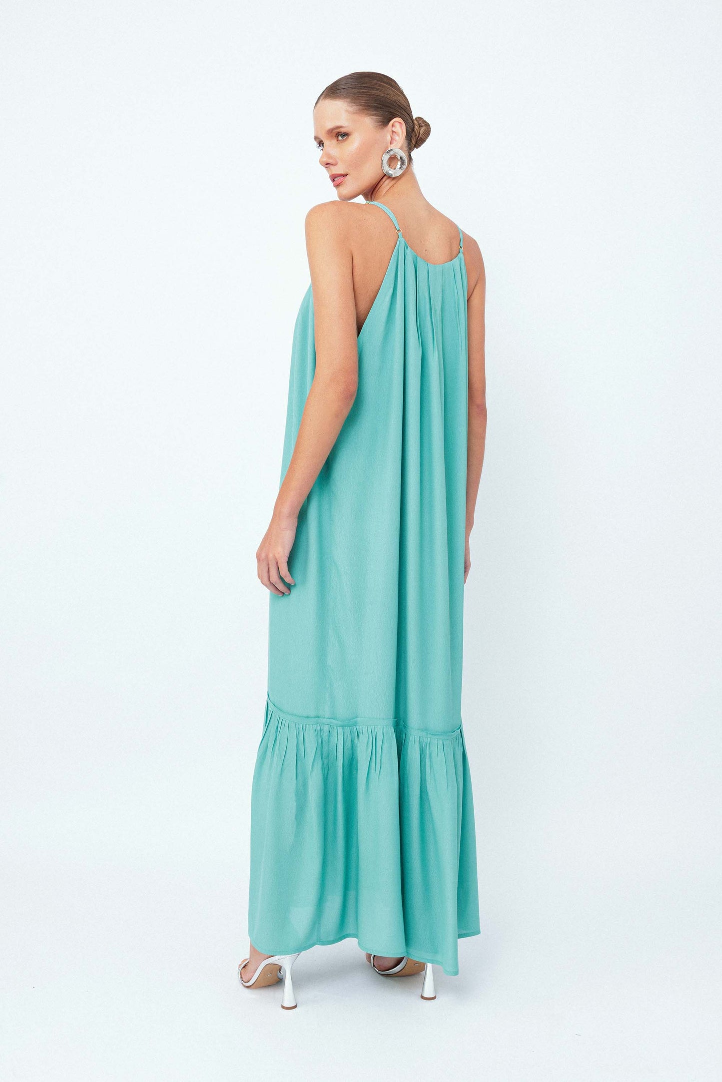 Vestido Longo Faixa Essencial Azul