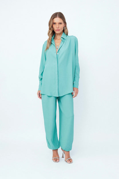 Camisa Manga Longa Essencial Azul