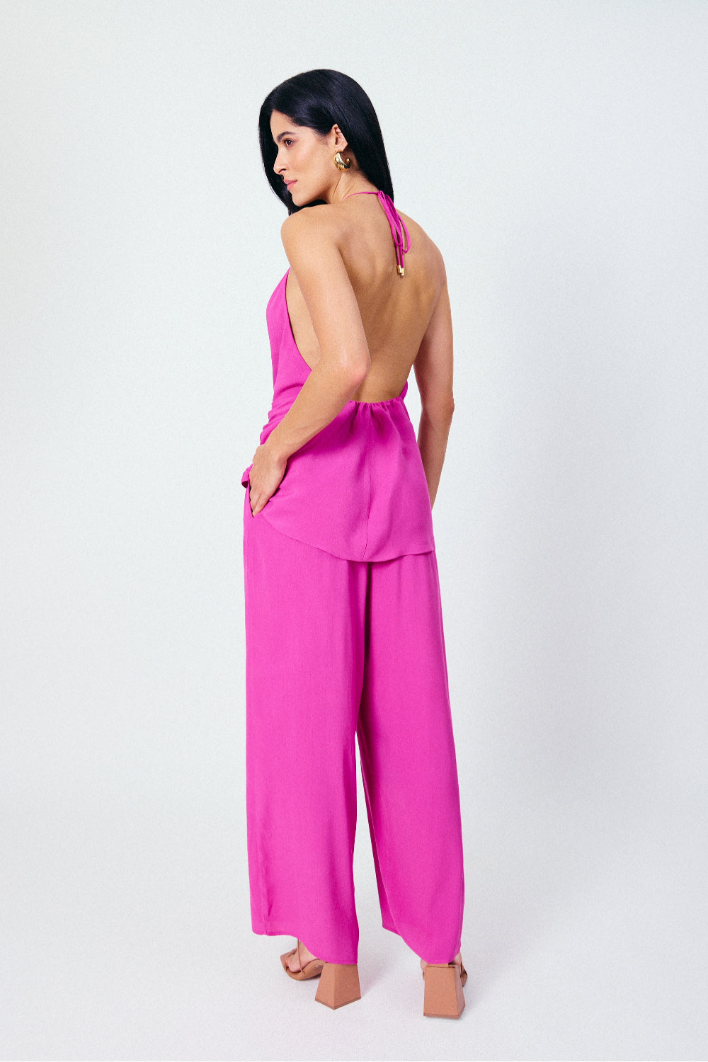 Calça Reta Elástico Equinócio Rosa