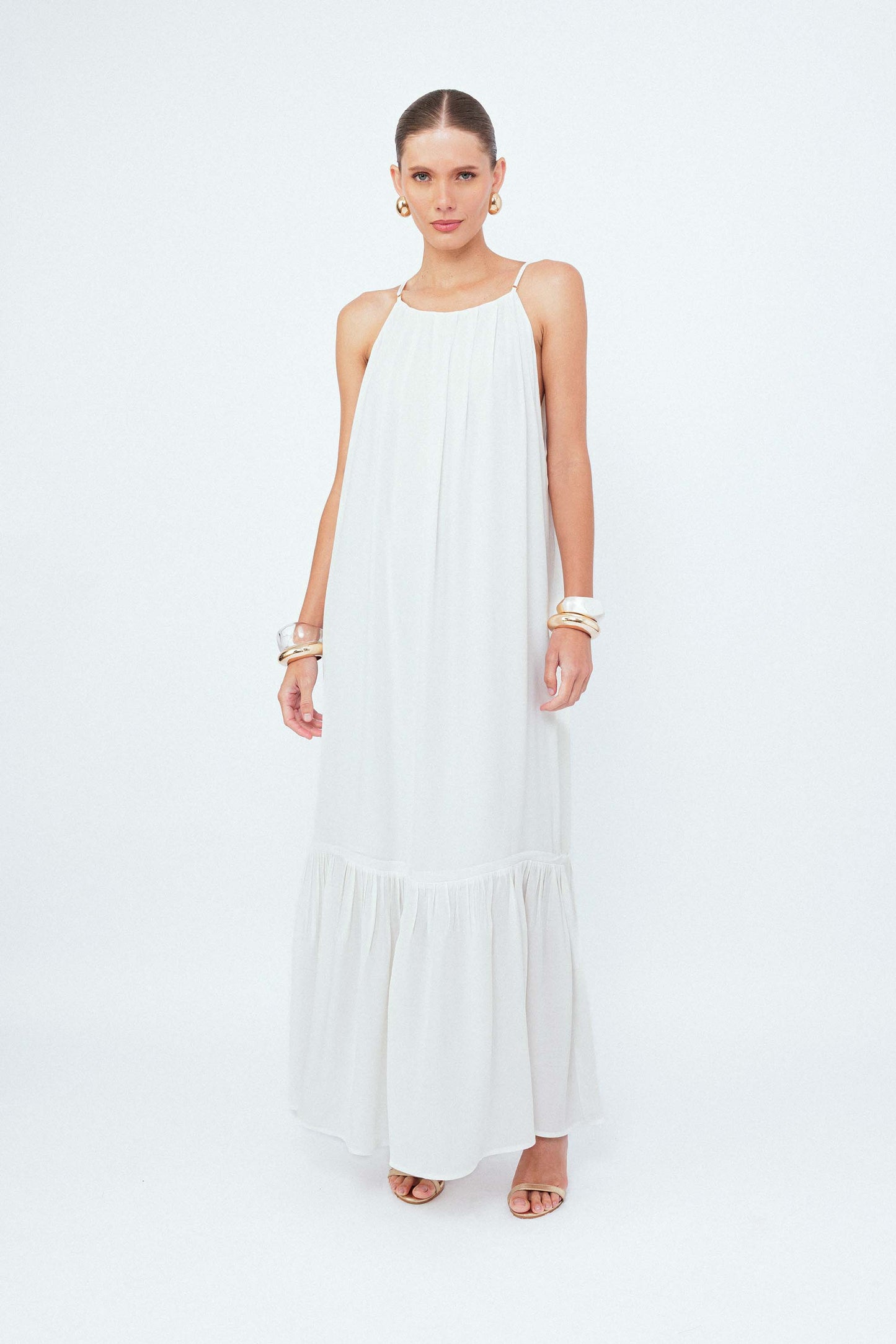 Vestido Longo Faixa Essencial Off