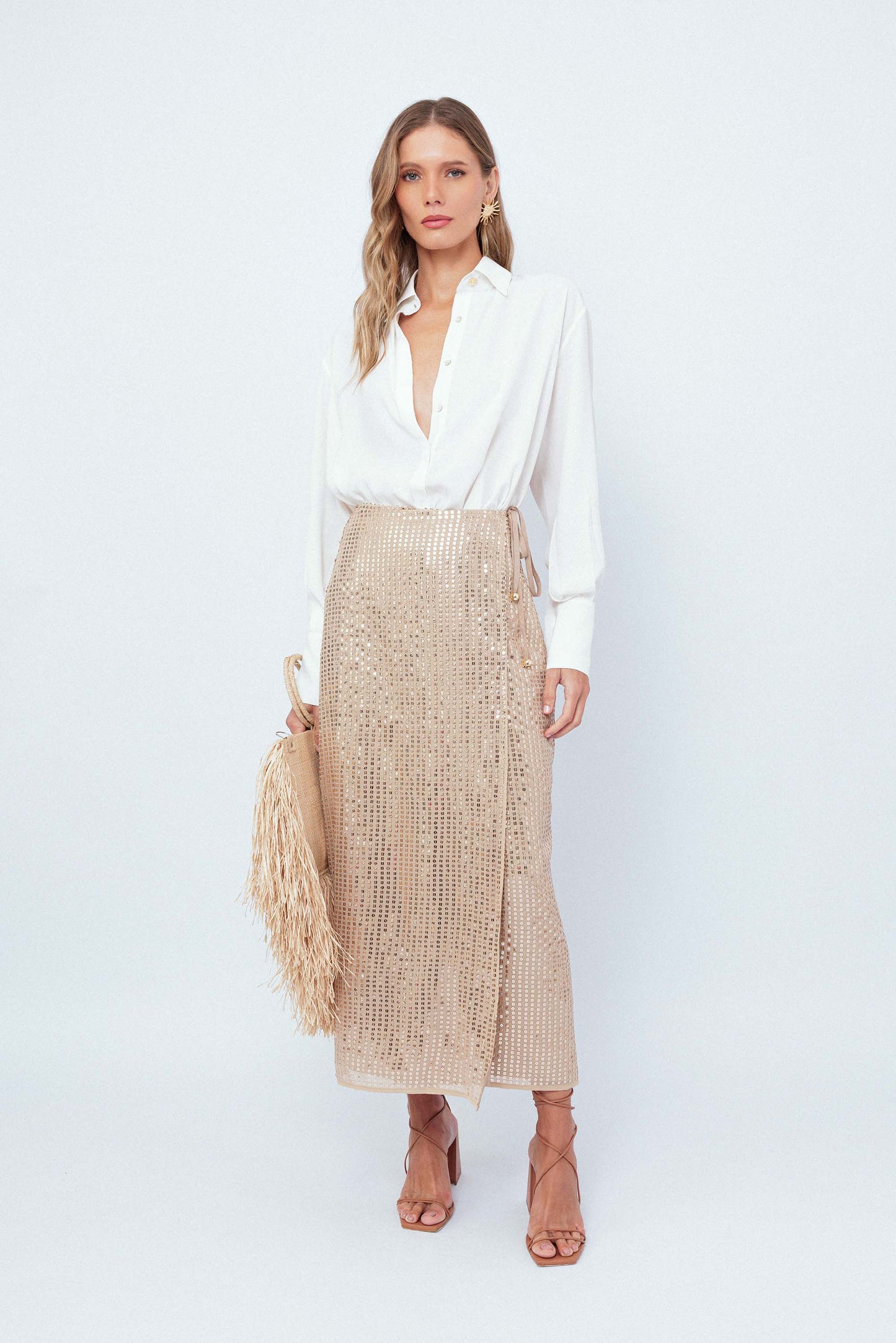 Saia Midi Pareo Reluz